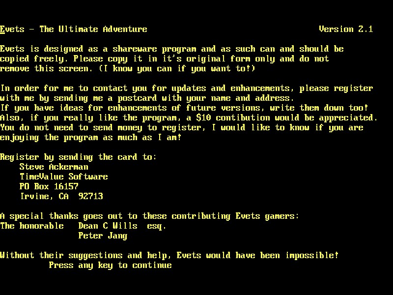 Evets - The Ultimate Adventure